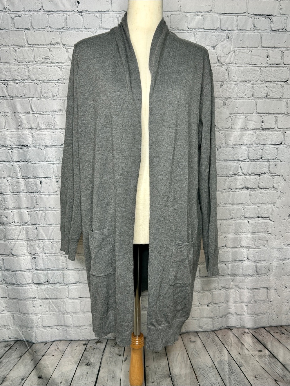 Grace Karin Gray Open-Front Long Cardigan - Picture 1 of 5